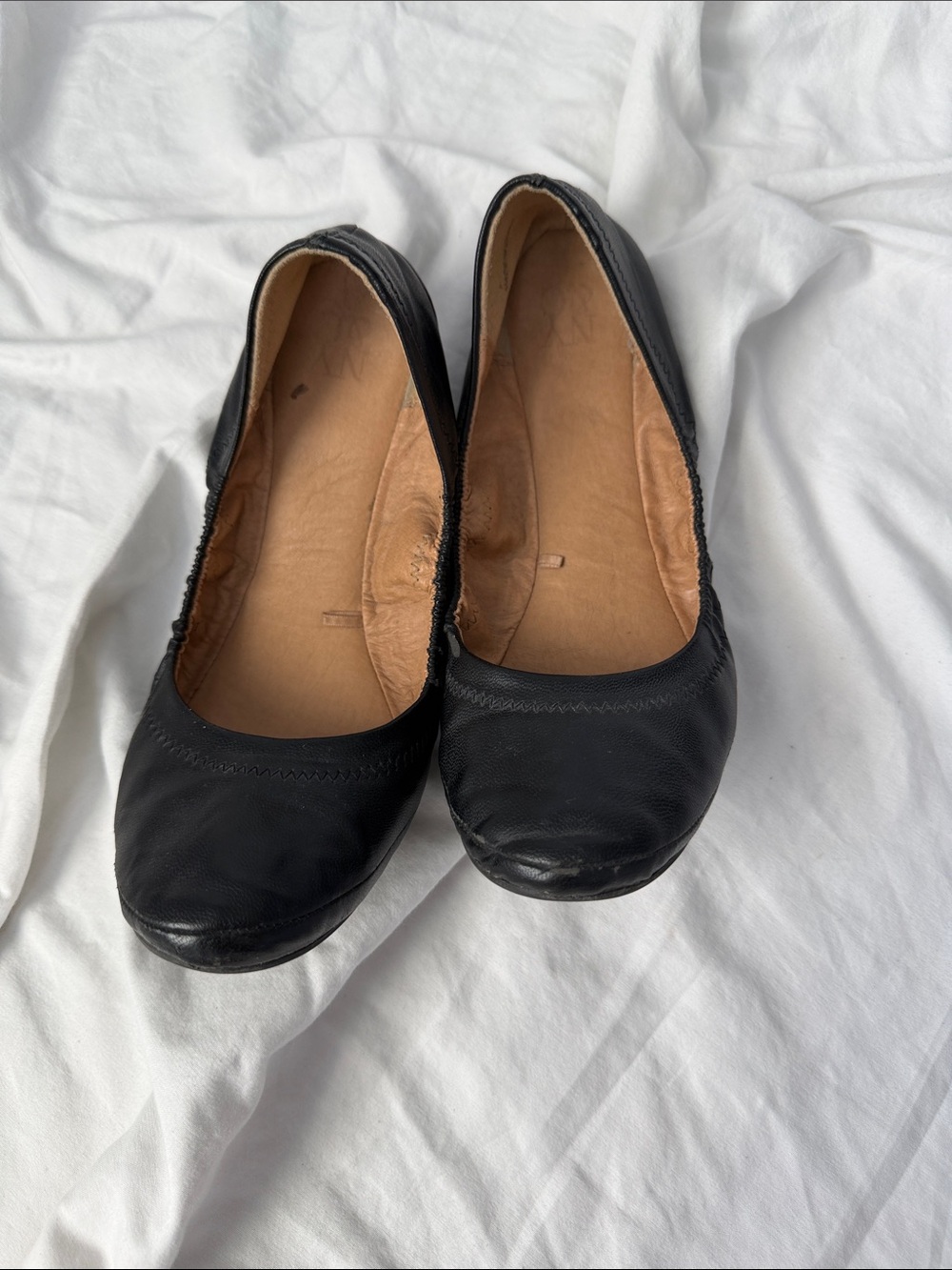 New York & Company Women's Black Leather Ballet Flats